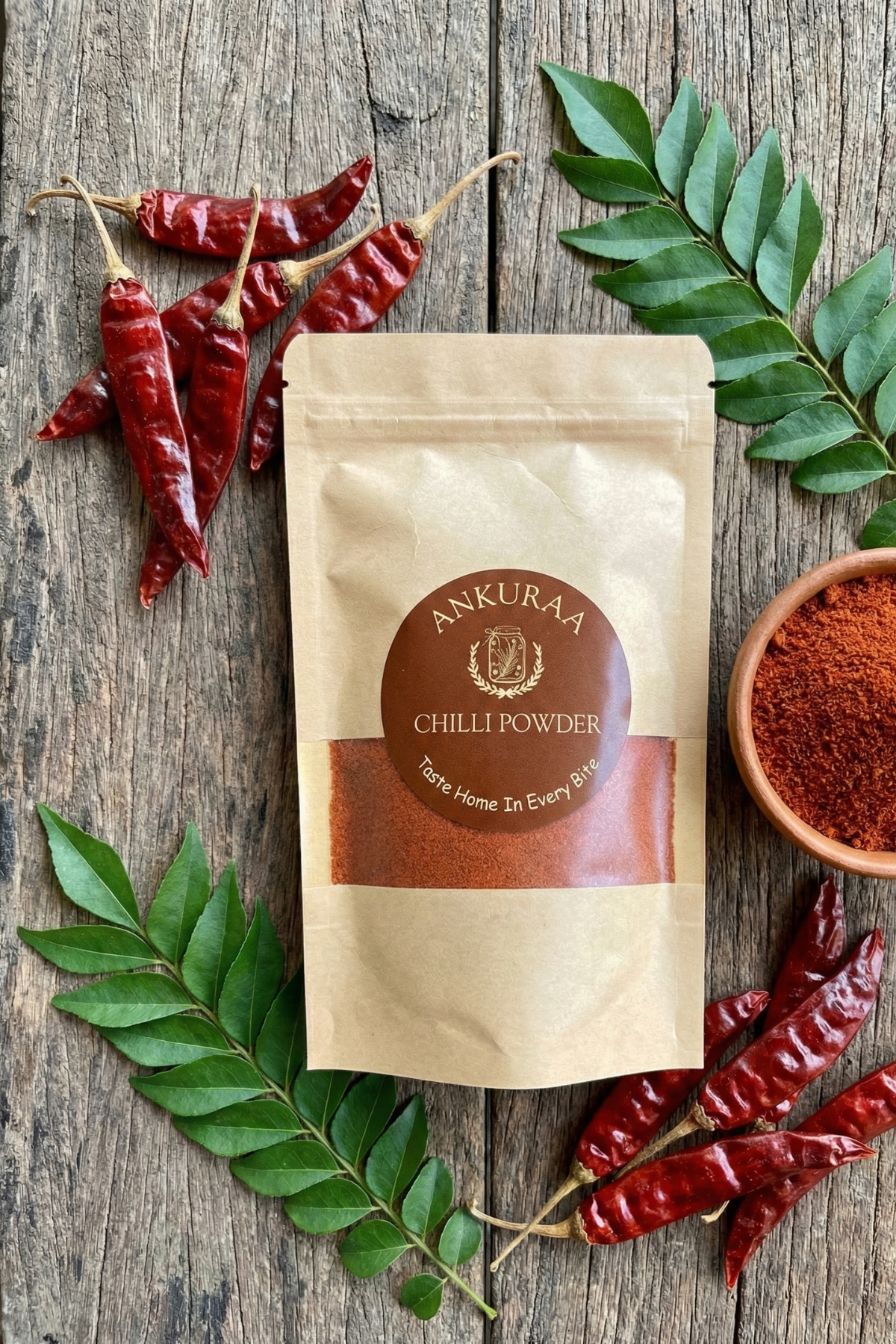 Ankuraa Chilli Powder | Guntur, Kashmiri & Salem Blend | High Heat & Vibrant Color
