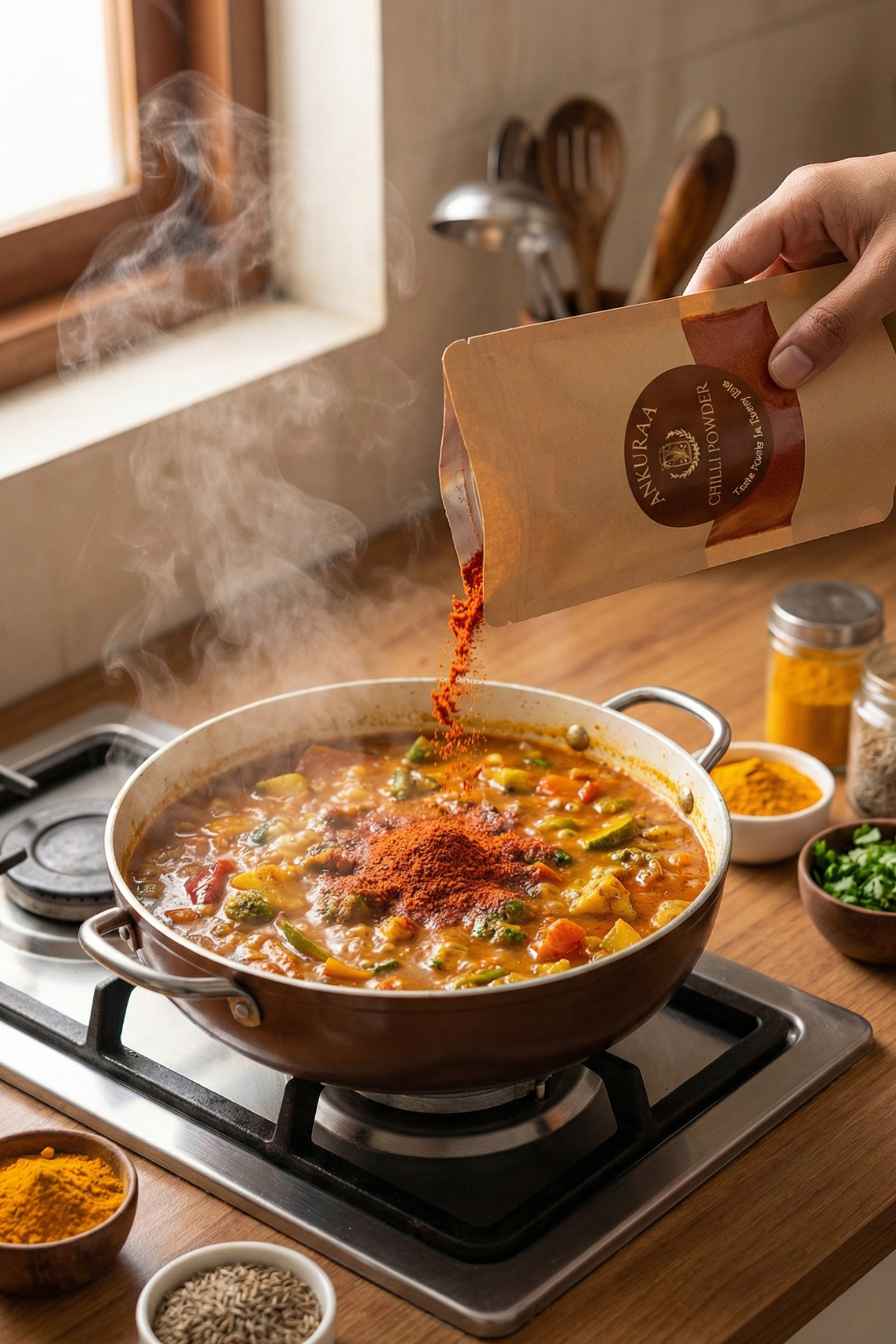 Ankuraa Chilli Powder | Guntur, Kashmiri & Salem Blend | High Heat & Vibrant Color