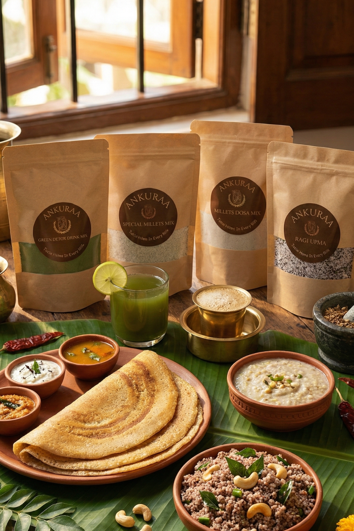 Ankuraa Sampoorna Arogya Millets Combo | Ultimate Health Kit | 4-in-1 Detox & Millet Pack