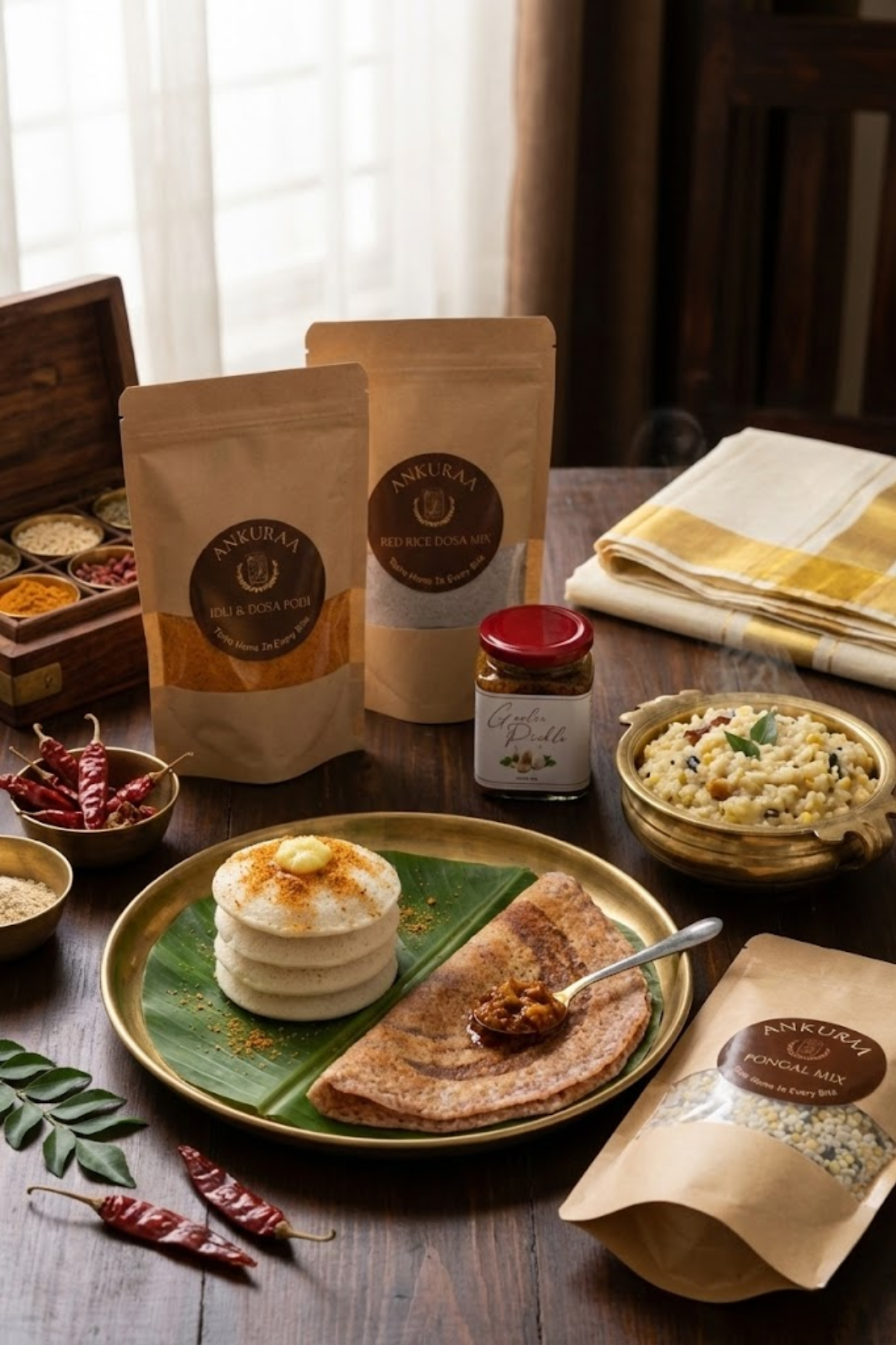 Ankuraa Ahaaram Box | Sankranthi Festive Hamper | Breakfast to Feast (4-in-1 Pack)