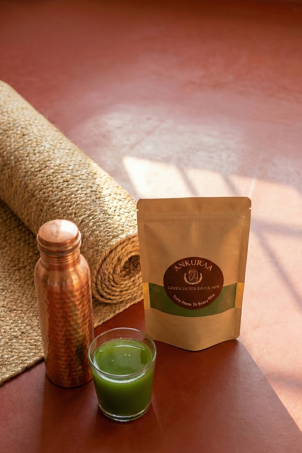 Ankuraa Green-Detox Drink Mix | Ultimate Supergreens Blend | Spinach, Moringa & Wheatgrass