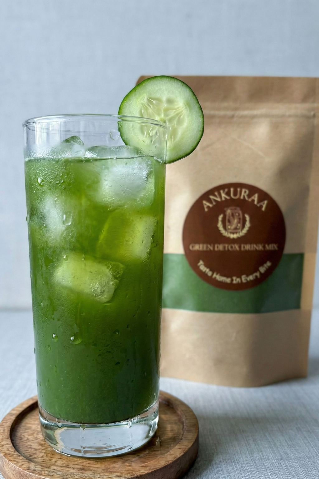 Ankuraa Green-Detox Drink Mix | Ultimate Supergreens Blend | Spinach, Moringa & Wheatgrass