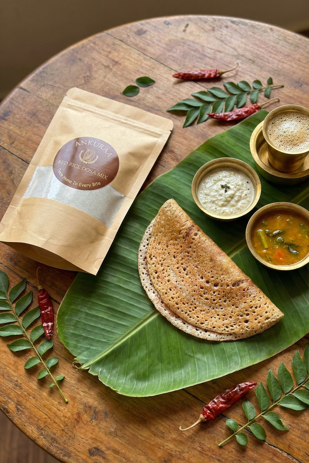 Ankuraa Red Rice Dosa Mix | Traditional Red Rice Breakfast | High Fiber & Iron Rich