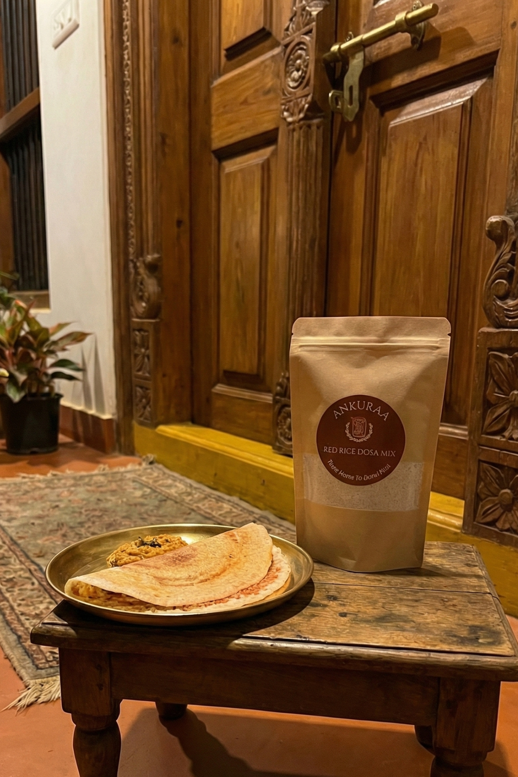 Ankuraa Red Rice Dosa Mix | Traditional Red Rice Breakfast | High Fiber & Iron Rich