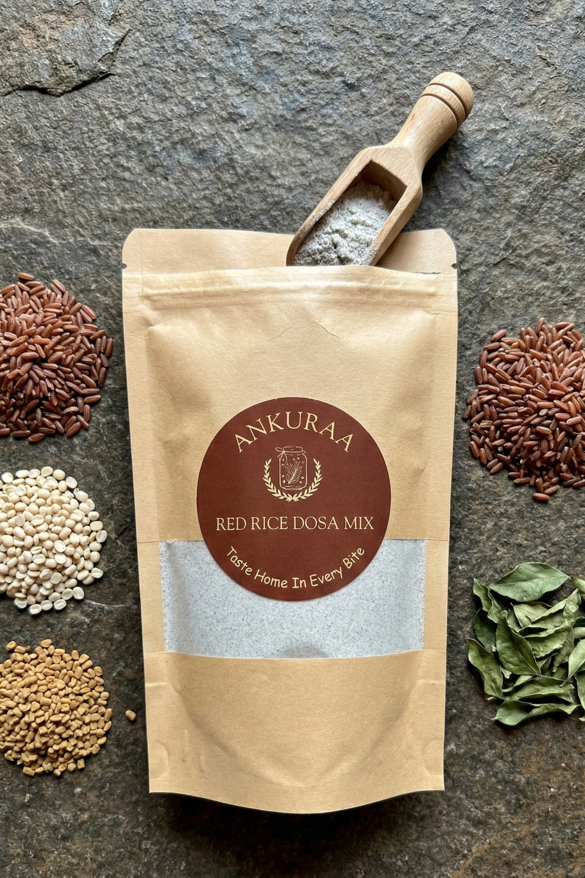 Ankuraa Red Rice Dosa Mix | Traditional Red Rice Breakfast | High Fiber & Iron Rich